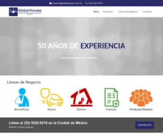 Globalprocess.com.mx(Global Process Agente de Seguros y Fianzas SA de CV) Screenshot