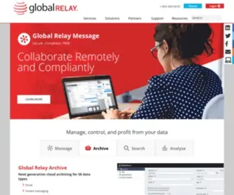 Globalrelay.net(Messaging & Archiving Solutions for Compliance) Screenshot