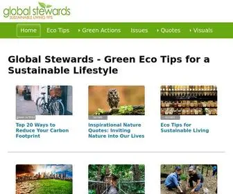Globalstewards.org(Green Eco Tips for Sustainable Living) Screenshot