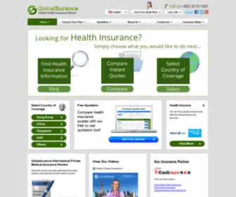 Globalsurance.com(International Health Insurance) Screenshot
