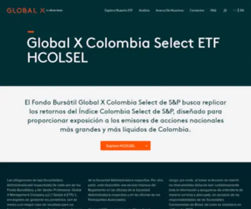 GlobalXfunds.co(Global X Colombia) Screenshot