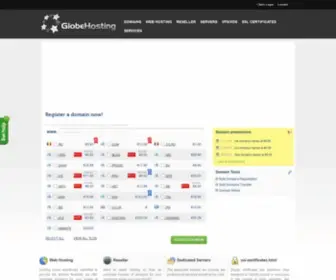 Globehosting.com(Professional web hosting services and domain name registration) Screenshot