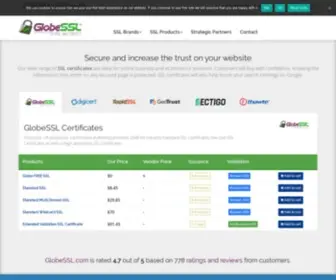 Globessl.com(SSL Certificates) Screenshot