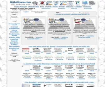 Globospace.com(Servizi di Hosting e registrazione domini by GloboSpace) Screenshot