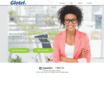 Glotel.com(National Provider of Staffing and Project Services) Screenshot