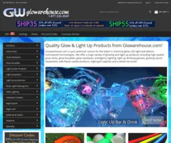 Glowarehouse.com(Glow Sticks and Light Up Products) Screenshot