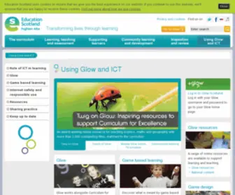 Glowscotland.org.uk(Information about using Glow and Information Technology (IT) to enhance learning and teaching and deliver Curriculum for Excellence) Screenshot