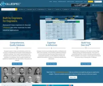 Gluespec.com(Industrial adhesives and advanced material data) Screenshot