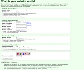 Glurk.com(Website Value Calculator) Screenshot