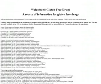 Glutenfreedrugs.com(Gluten and Medications) Screenshot