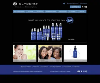 GLyderm.com(GlyDerm Skincare Products) Screenshot