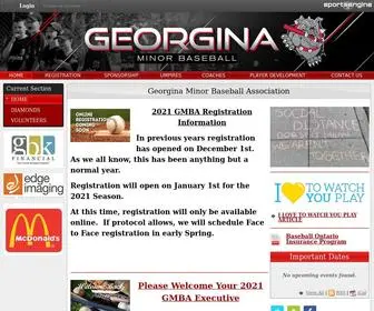 Gmba.com(Georgina Minor Baseball Association) Screenshot