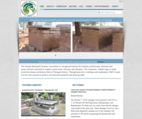 Gmcaweb.org(Georgia Municipal Cemetery Association) Screenshot