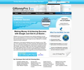 Gmoneypro.com(Google AdWords Success) Screenshot