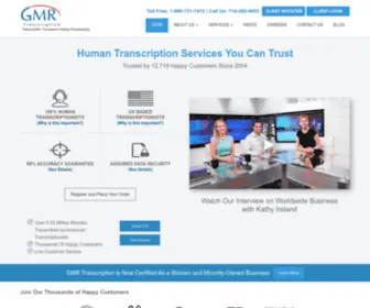 GMRtranscription.com(Fast Transcription Services by Our US) Screenshot