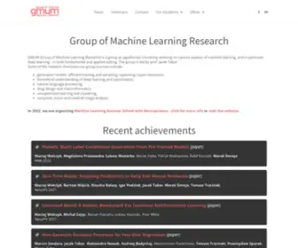 Gmum.net(Group of Machine Learning Research) Screenshot
