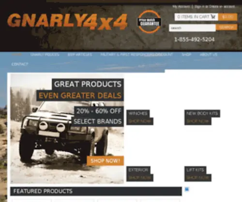 Gnarly4X4.com(Aftermarket Jeep Parts) Screenshot