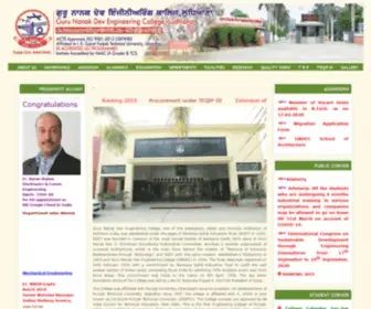 Gndec.ac.in(Guru Nanak Dev Engineering College) Screenshot