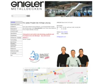 Gnigler.com(Gnigler Metalldecken) Screenshot