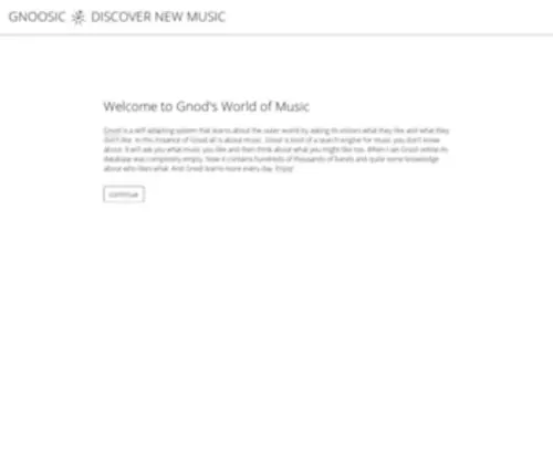 Gnoosic.com(Discover new Music) Screenshot