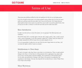 GO7Game.com(Terms Of Use) Screenshot