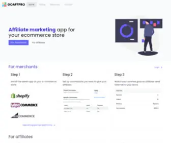Goaffpro.com(Best affiliate marketing app for Shopify) Screenshot