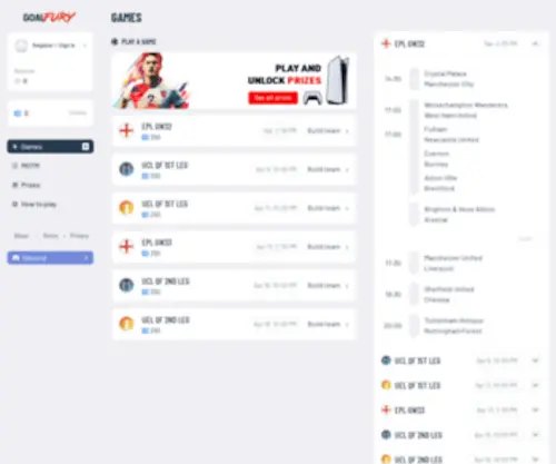 Goalfury.com(Goal Fury) Screenshot