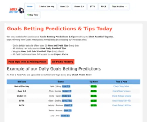 Goalsbettor.com Screenshot