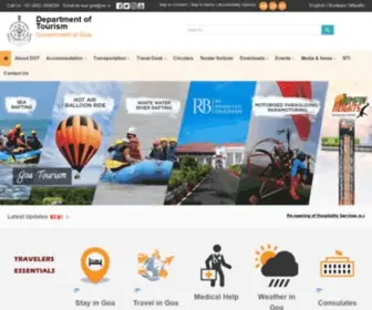 Goatourism.gov.in(Department of Tourism) Screenshot