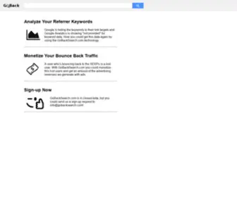 Gobacksearch.com(Analyze & Monetize Bounce Back Traffic) Screenshot