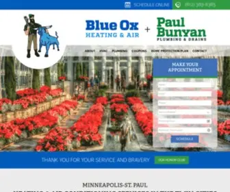 Goblueox.com(Blue Ox Heating & Air) Screenshot