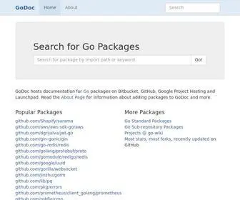 Godoc.org(Go is an open source programming language) Screenshot