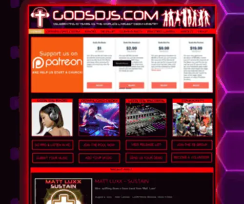 Godsdjs.com(Worlds Largest Christian Electronic Dance Music Ministry) Screenshot