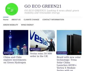 Goecogreen21.com(GO ECO GREEN21 Looking 4 news about green mobility and renewable energy) Screenshot