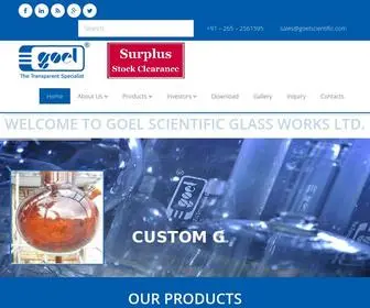 Goelscientific.com(Goel Scientific Glass Works Ltd) Screenshot