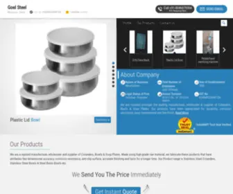 Goelsteelutensils.com(Goel Steel) Screenshot