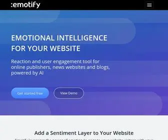 Goemotify.com(Add sentiment layer to your website. Emotify) Screenshot