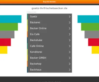 Goetz-Ihrfrischebaecker.de(Götz) Screenshot