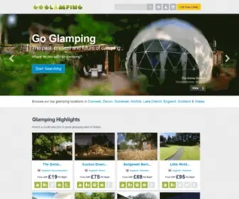 Goglamping.net(Glamping holidays & short breaks in Britain) Screenshot