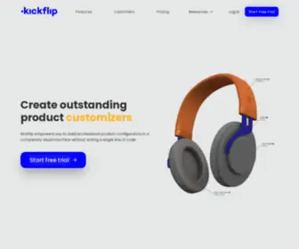 Gokickflip.com(Ecommerce product customizer for visual custom products) Screenshot