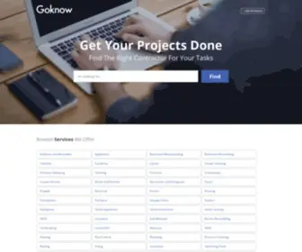 Goknow.com(Estimates on Home Service Costs) Screenshot