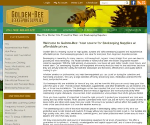 Golden-Bee.com(Golden Bee Beekeeping Supplies) Screenshot