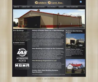 Goldengiant.com(Steel Buildings Manufacturer Metal Building Construction Ohio Indiana Michigan West Virginia Kentucky) Screenshot