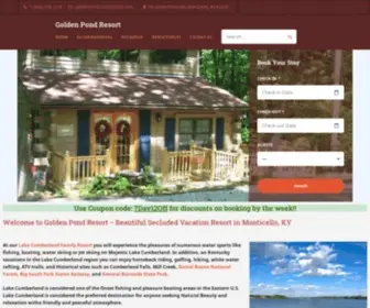 Goldenpondresort.com(Secluded Vacation Resort in Monticello KY) Screenshot