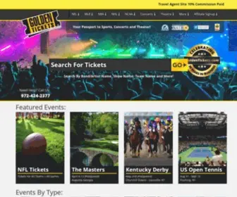 Goldenticketsfortravelagents.com(Sports, Concert, and Event Tickets for Sale) Screenshot