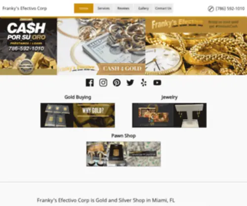 Goldexchangemiami.com(Franky's Efectivo Corp is Gold and Silver Shop in Miami) Screenshot