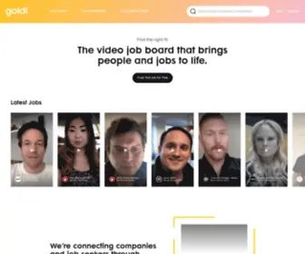 Goldi.com(Video job board) Screenshot