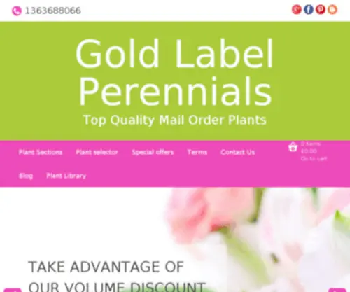 Goldlabel-Perennials.com(Gold Label Perennial Plants) Screenshot