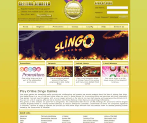 Goldmedalbingo.com Screenshot