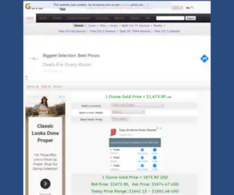 Goldpricez.com(Today's gold price in United States) Screenshot